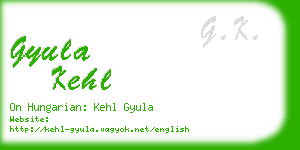 gyula kehl business card